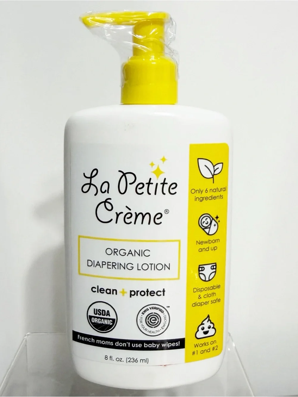 LA PETITE CREME Organic French Diapering Lotion w/ Pump 8 fl oz